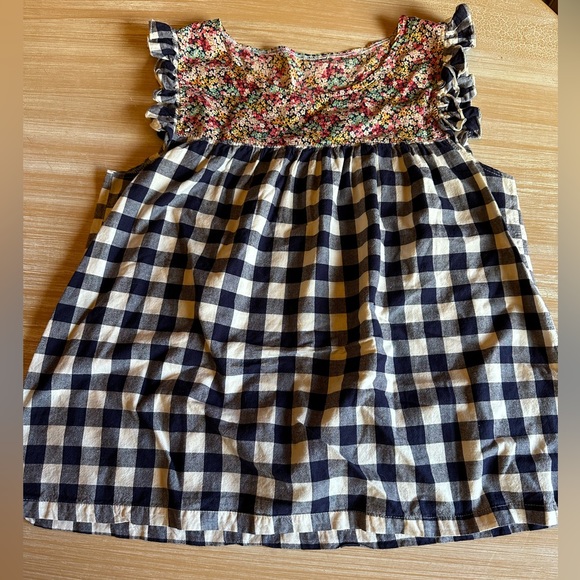 {Matilda Jane} Flutter Sleeved gingham top VGUC size L - Picture 1 of 3